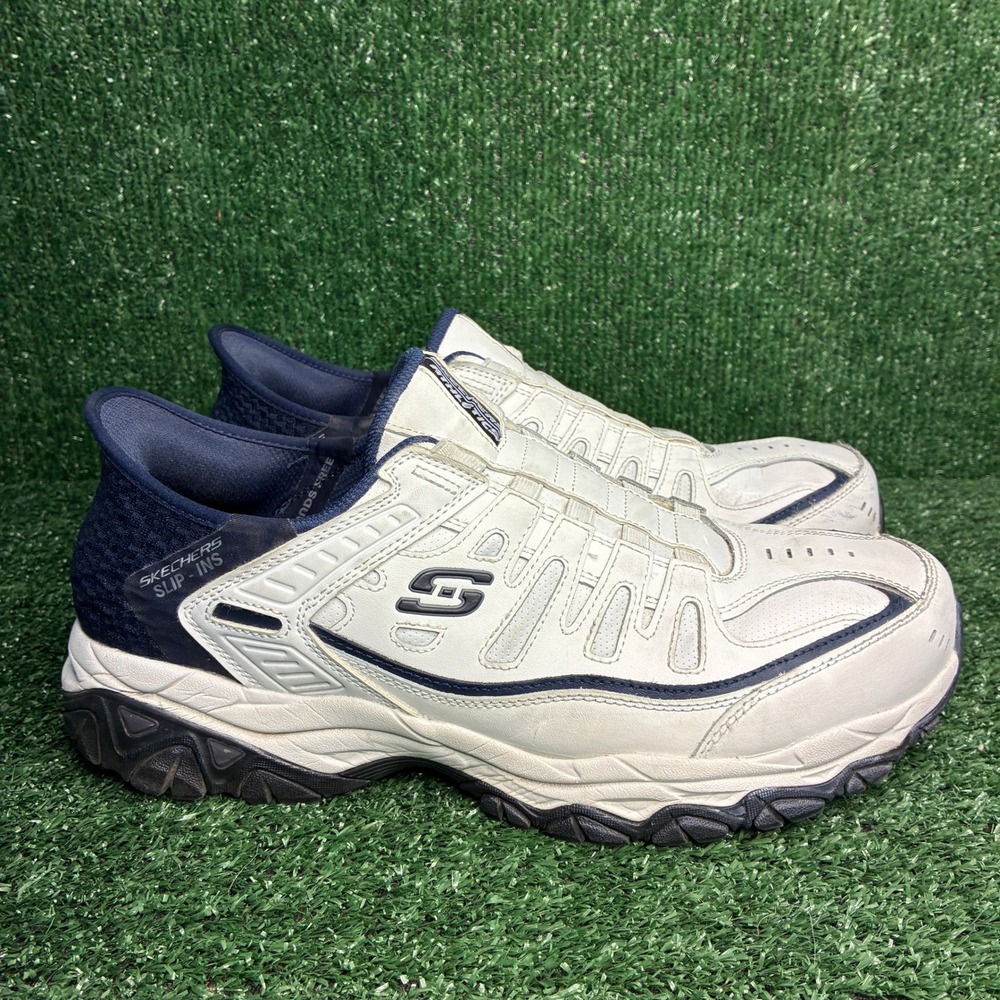 Skechers Slip-ins After Burn M Fit Grill Captain Sneaker White Men 12 Extra Wide